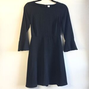 Black bell sleeve witchy dress vertical raunching on back witchy witchycore boho